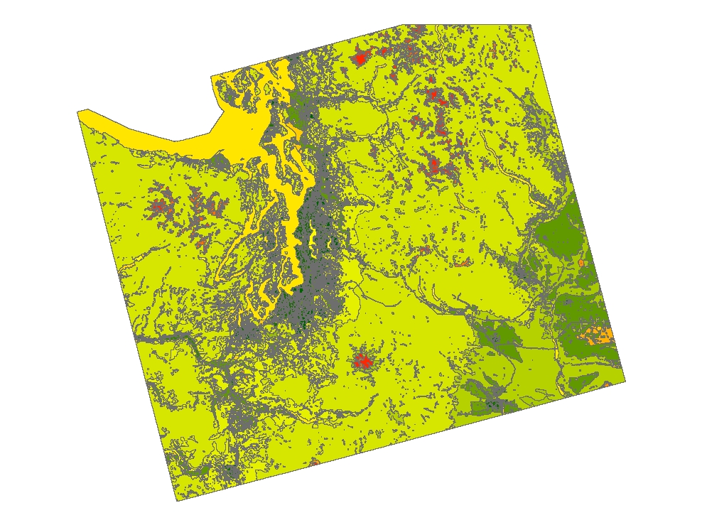 1970 Land use from 1970 data refined with 2000 population data to indicate new residential development 