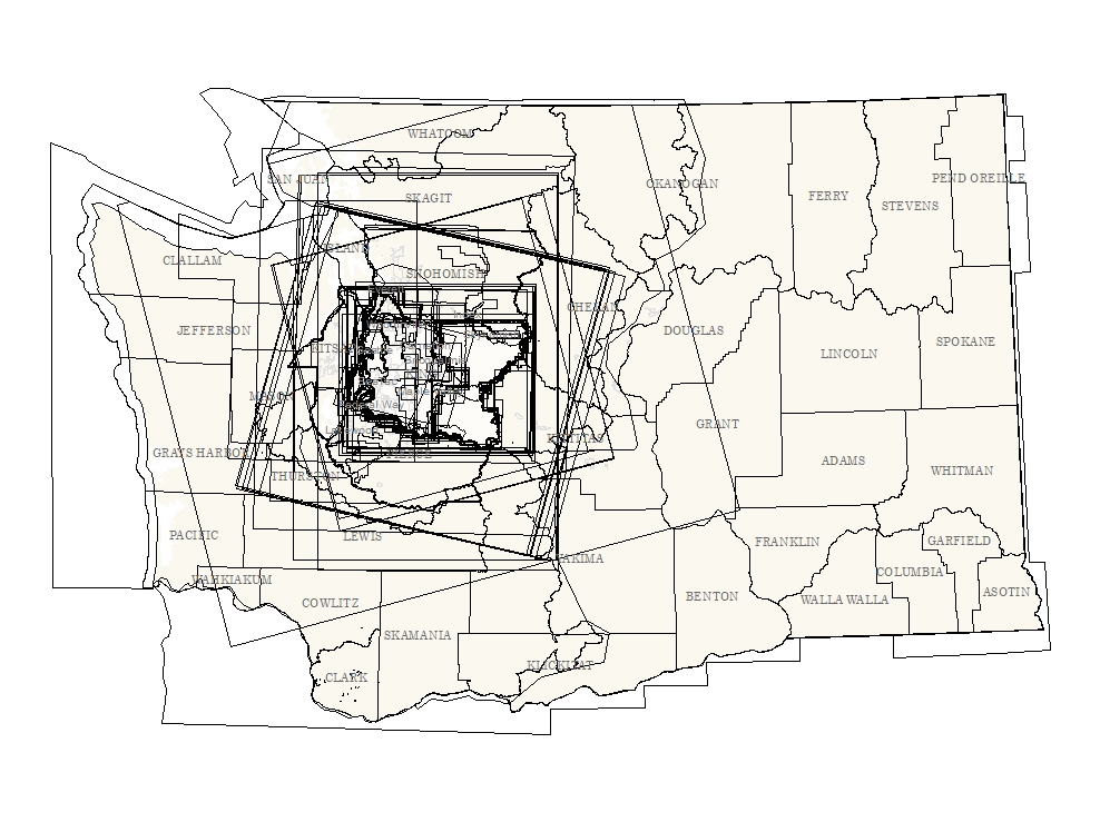 Extent of Imagery and other Raster Datasets for King County