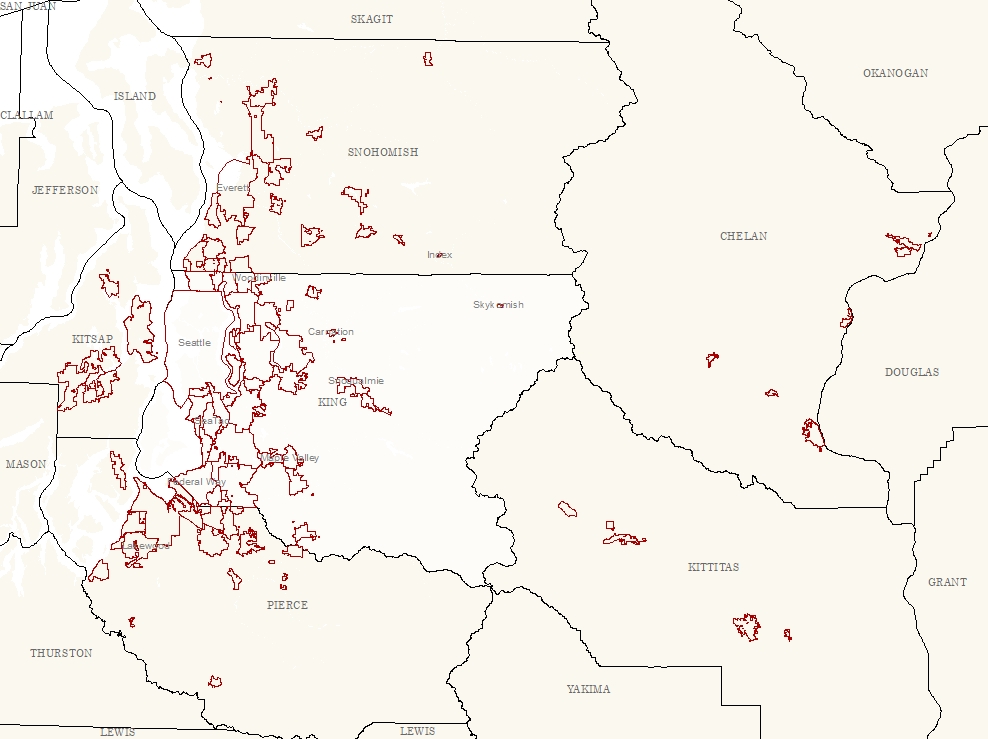 Incorporated Areas (cities) in Three County Area - Boundary Line