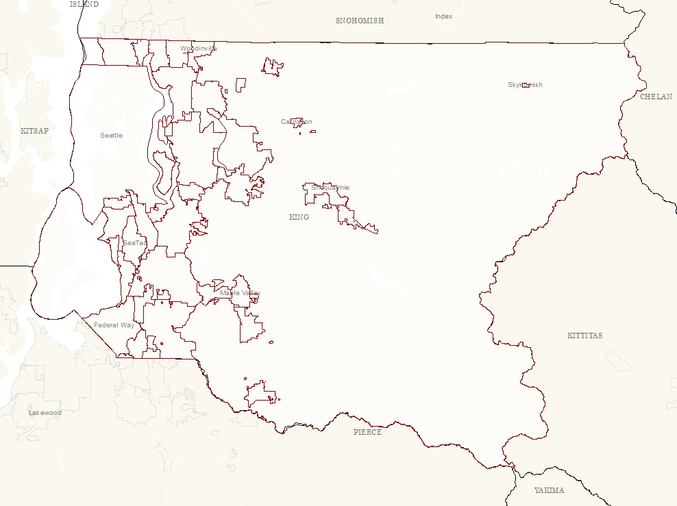 Cities and Unincorporated King County - Boundary Line